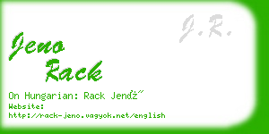 jeno rack business card